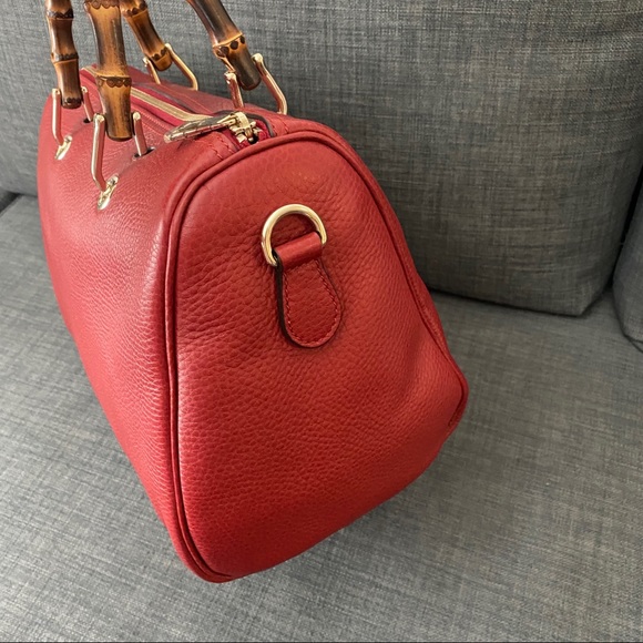 Gucci satchel handbag NWT bamboo Boston Bag leather - Picture 2 of 9
